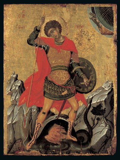 Icon of St George Slaying the Dragon by Greek School