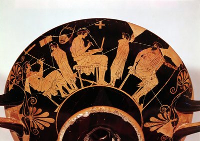 Masters and Pupils at the Athenian School, Red Figure Vessel by Greek School