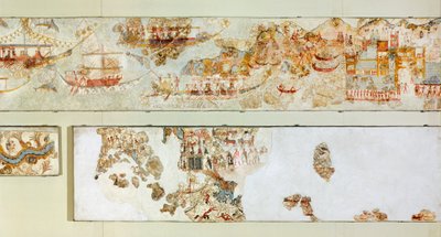 Naval Expeditions, Akrotiri Fresco, Thera (Today Santorini), Greece, Minoan Civilization by Greek School
