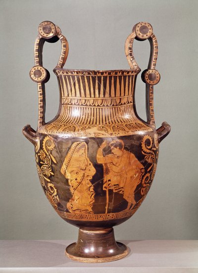 Red-Figure Crater Depicting a Conversation Between an Ephebe and a Woman Wearing a Himation, from Boeotia by Greek School