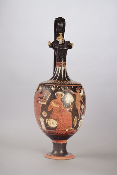 Red and white figure Oinochoe by Greek School
