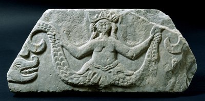 Relief depicting a twin-tailed mermaid, possibly from the Cyclades, late 18th century by Greek School