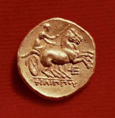 Reverse of a Stater of Philip II (382-336 BC) of Macedonia Depicting a Charioteer, 356-336 BC by Greek School