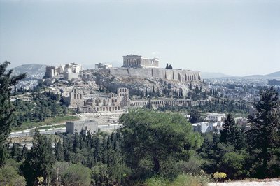 West view of the Acropolis by Greek School