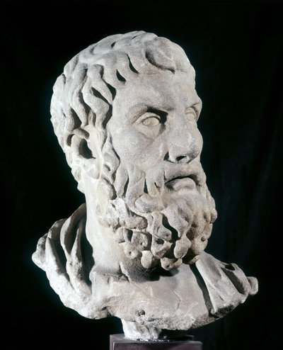 Portrait of Epicurus (341 BC - 270 BC), Greek philosopher, founder of Epicureanism. Baracco Museum, Rome by Greek or Roman