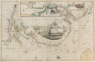 A Chart of the East Coast from Barton, Lincolnshire, to Dover, Kent by Greenvile Collins