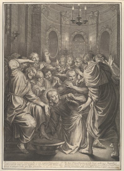 Christ Washing the Feet of His Disciples, from The Passion of Christ, plate 4 by Gregoire Huret