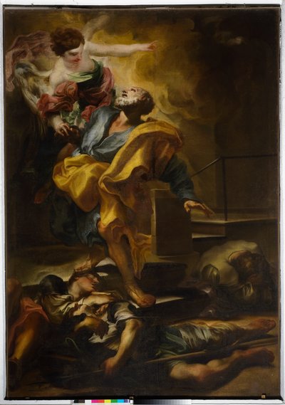 Saint Peter the Apostle freed from prison by Gregorio De Ferrari