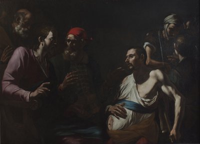 Healing a man with dropsy by Gregorio Preti