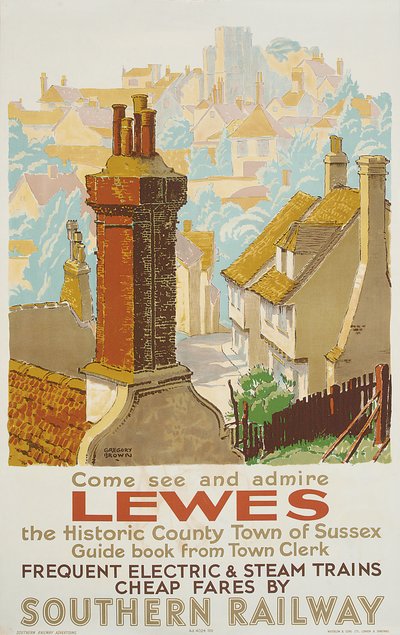 Lewes, Poster Advertising Southern Railway by F. Gregory Brown