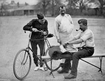 A trooper of the 2nd Life Guards polishing up for parade by Gregory and Co