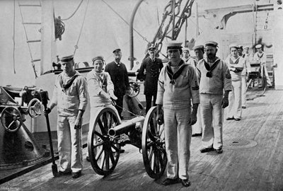 Drill with a Light Gun on Board HMS Camperdown by Gregory and Co