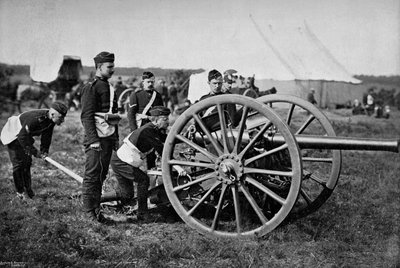 Gunners of Field Artillery Drilling with a 12 Pounder, 1895 by Gregory and Co