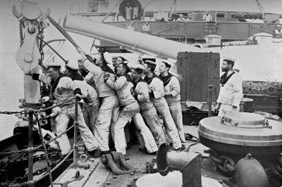 Raising the Anchor on the Forecastle of the Battleship HMS Majestic, 1896 by Gregory and Co