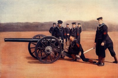 Sighting A Naval Field Gun, 1900 by Gregory and Co