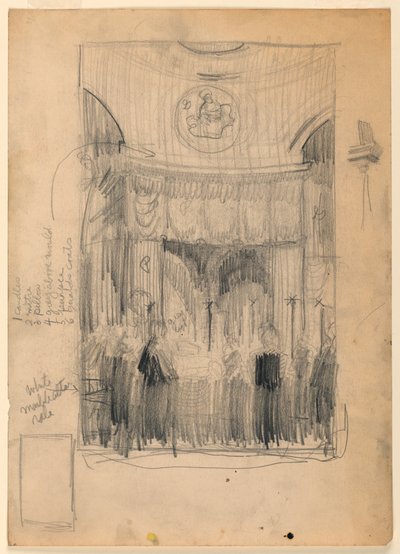 Funeral of James Cardinal Gibbons at Roman Catholic Cathedral, Baltimore, MD by Griffith Baily Coale