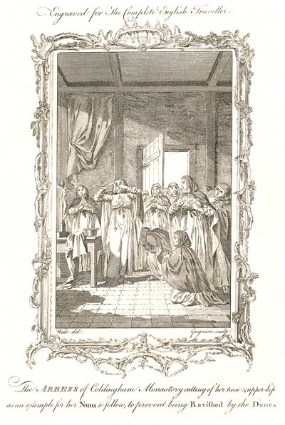 Abbess of Coldingham St. Aebbe the Younger, Semi-Mythological Abbess 870AD by Grignion