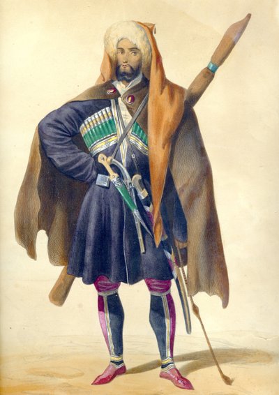 A Circassian From: Scenes, paysages, meurs et costumes du Caucase, 1840 by Grigori Grigorevich Gagarin