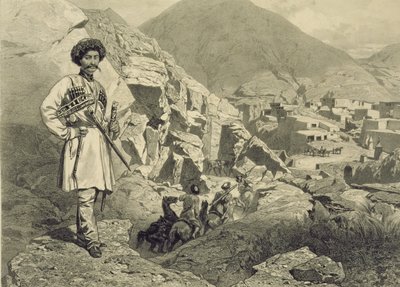 Arriving at Tsatanykh, Dagestan, Plate 12 from a Book on the Caucasus, Engraved by Jules Didier, Published by Alfred Leon Lemercier, Paris, 1847 by Grigori Grigorevich Gagarin