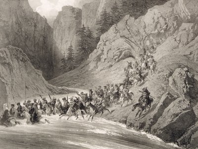 Tcherkersseians on a Raid near the Black Sea, plate 4, from a book on the Caucasus, engraved by Eugene Ciceri and Adolphe Jean-Baptiste Bayot, published by Alfred Leon Lemercier by Grigori Grigorevich Gagarin