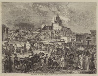 The Square of the Bazaar, Tiflis by Grigori Grigorevich Gagarin