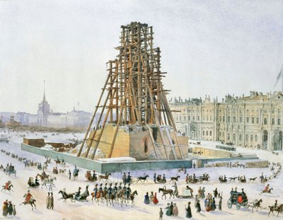 The Alexander Column in Scaffolds by Grigori Grigorievich Gagarin