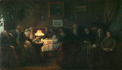 The Reading of the Novella The Kreutzer Sonata at the Leo Tolstoy House by Grigori Grigorievich Mjasoedov