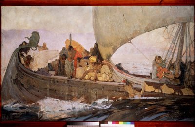 A Trip of the Minoans. Embarking to Sail off Crete by Grigori Grigoryevich Myasoedov