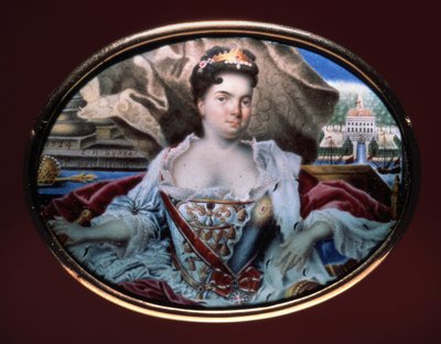 Portrait of Catherine I with a View of Catherinenhof by Grigori Semyonovich Musiklysky