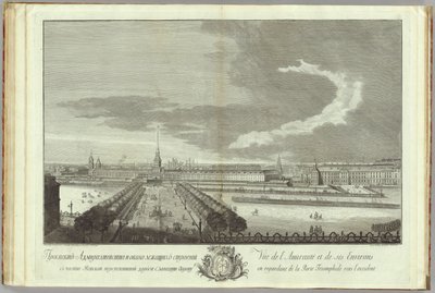 Nevsky Prospekt with the Admiralty View, Book to the 50th Anniversary of the Founding of St. Petersburg, 1753 by Grigory Anikeevich Kachalov