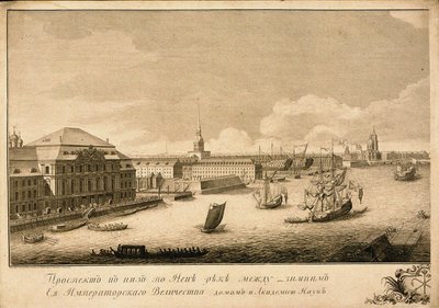 View of the Winter Palace from the Neva River, 1753 by Grigory Anikeevich Kachalov