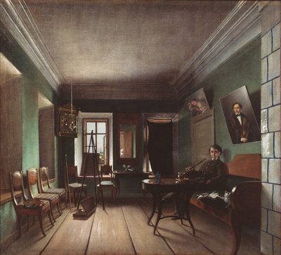 Interior in the Bykovs house by Grigory Vasilievich Yurov
