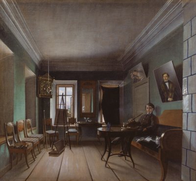 Interior of Bykovs House, 1850s by Grigory Vasilievich Yurov