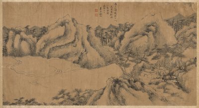Pine-shaded Monastery on a Cloudy Mountain by Gu Chao