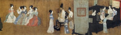 Night Revels of Han Xizai (Detail) by Gu Hongzhong (after)