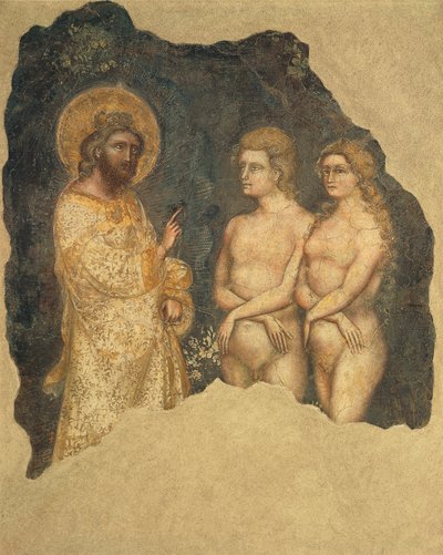 Adam and Eve before Eternal, Carrarese Chapel, Galilean Academy of Arts and Sciences, Padua, Italy by Guariento di Arpo