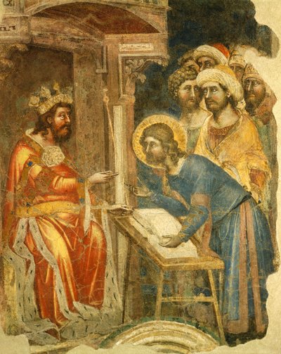 Stories of Joseph and his brothers, by Ridolfo Guariento or Guariento of Arpo, fresco, Galilean Academy of Science, Literature and Art, formerly Patavina, Padua, Italy by Guariento di Arpo
