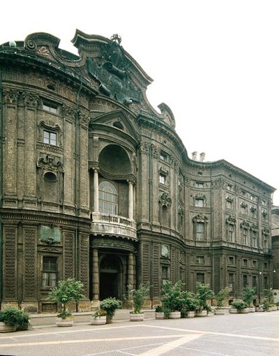 Facade of Palazzo Carignano by Guarino Guarini