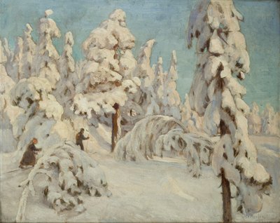 Skiers by Gudmund Stenersen