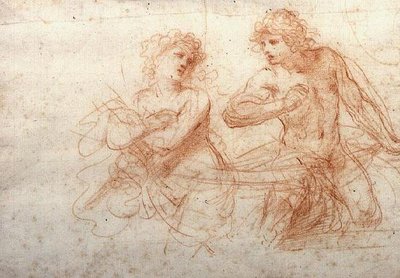 Study of a Naked Man and Woman by Guercino