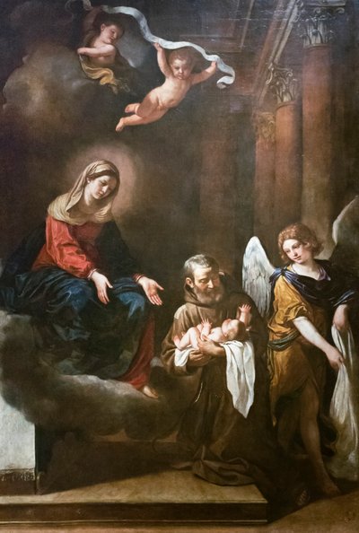 The Madonna with Fra Felice da Cantalice, the Infant Jesus and an Angel by Guercino (1591 1666)