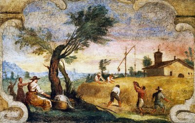 The Harvesting, fresco by Giovanni Francesco Barbieri, known as il Guercino by Guercino