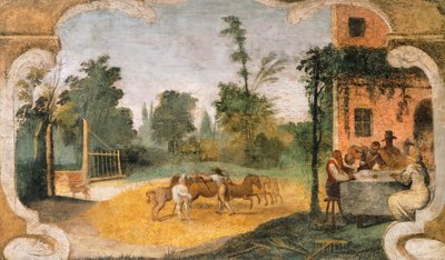 The Threshing by Guercino