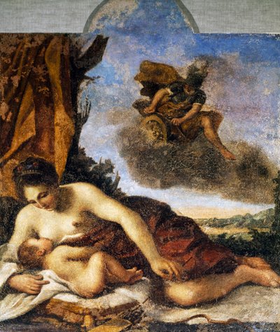 Venus Nursing Love by Guercino