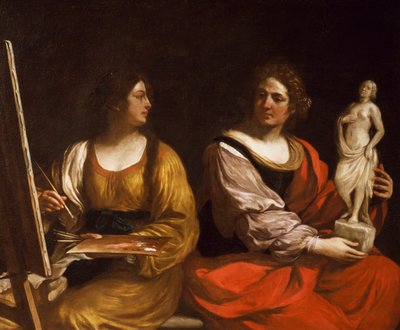 Allegory of Painting and Sculpture by Guercino