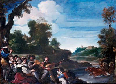 Summer Pleasures Landscape with Concert by Guercino
