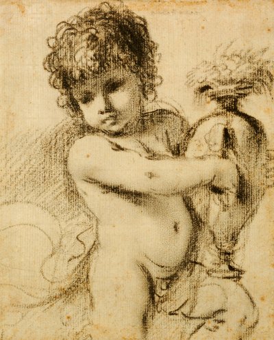 A Putto with a Vase by Guercino
