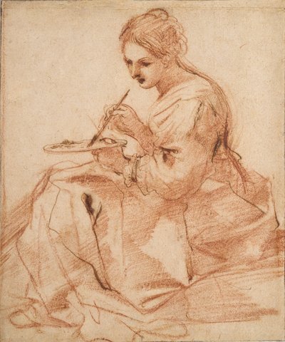 A Woman Painting An allegory of painting, c1618 by Guercino