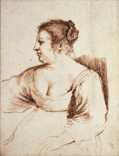 A Woman Seated by Guercino