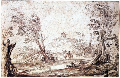 Landscape, 17th century by Guercino
